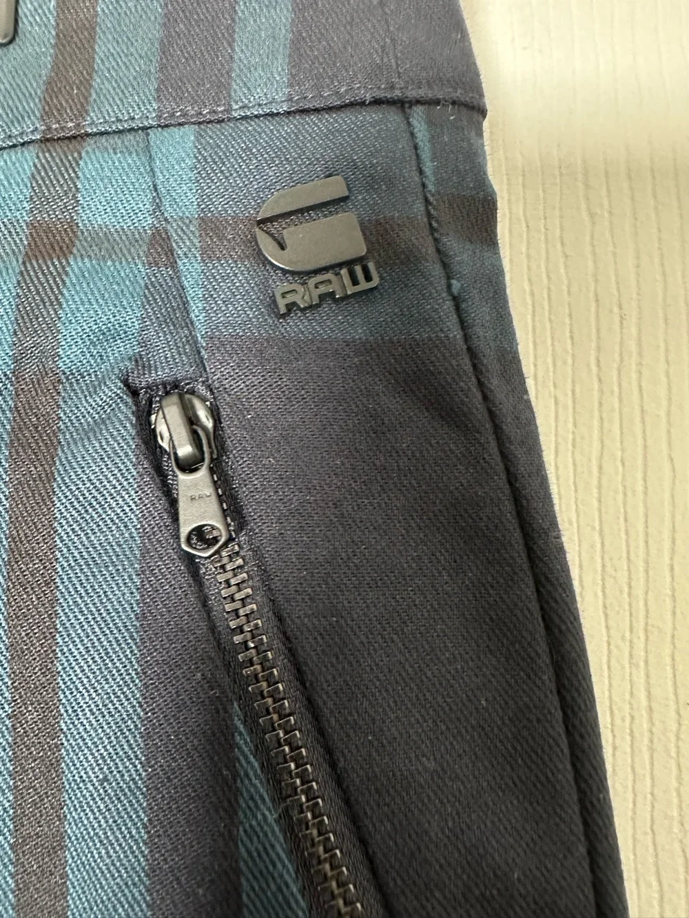 NWT G-Star Raw Women’s Sturwed Mazarine Blue Delon Check Chino Pants Size 10 - Picture 6 of 11
